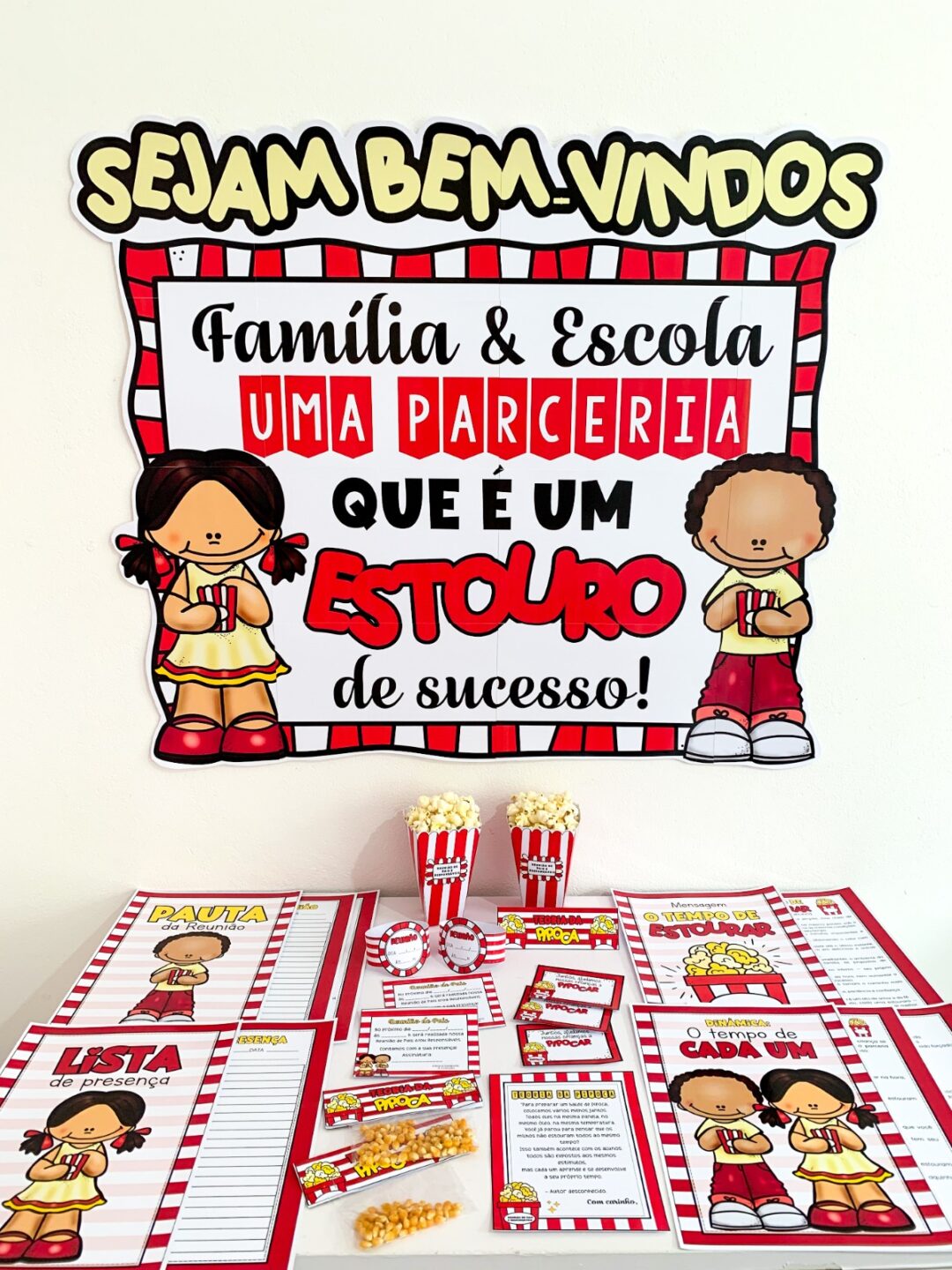 Kit Reunião de Pais Tema Pipoca