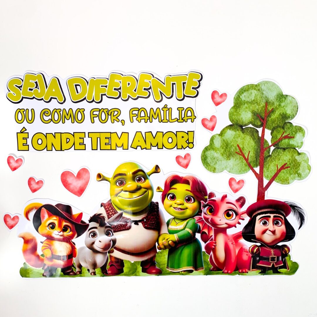 Painel Dia da Família Tema Shrek