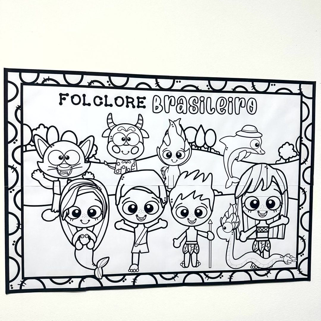 Painel para Colorir Folclore