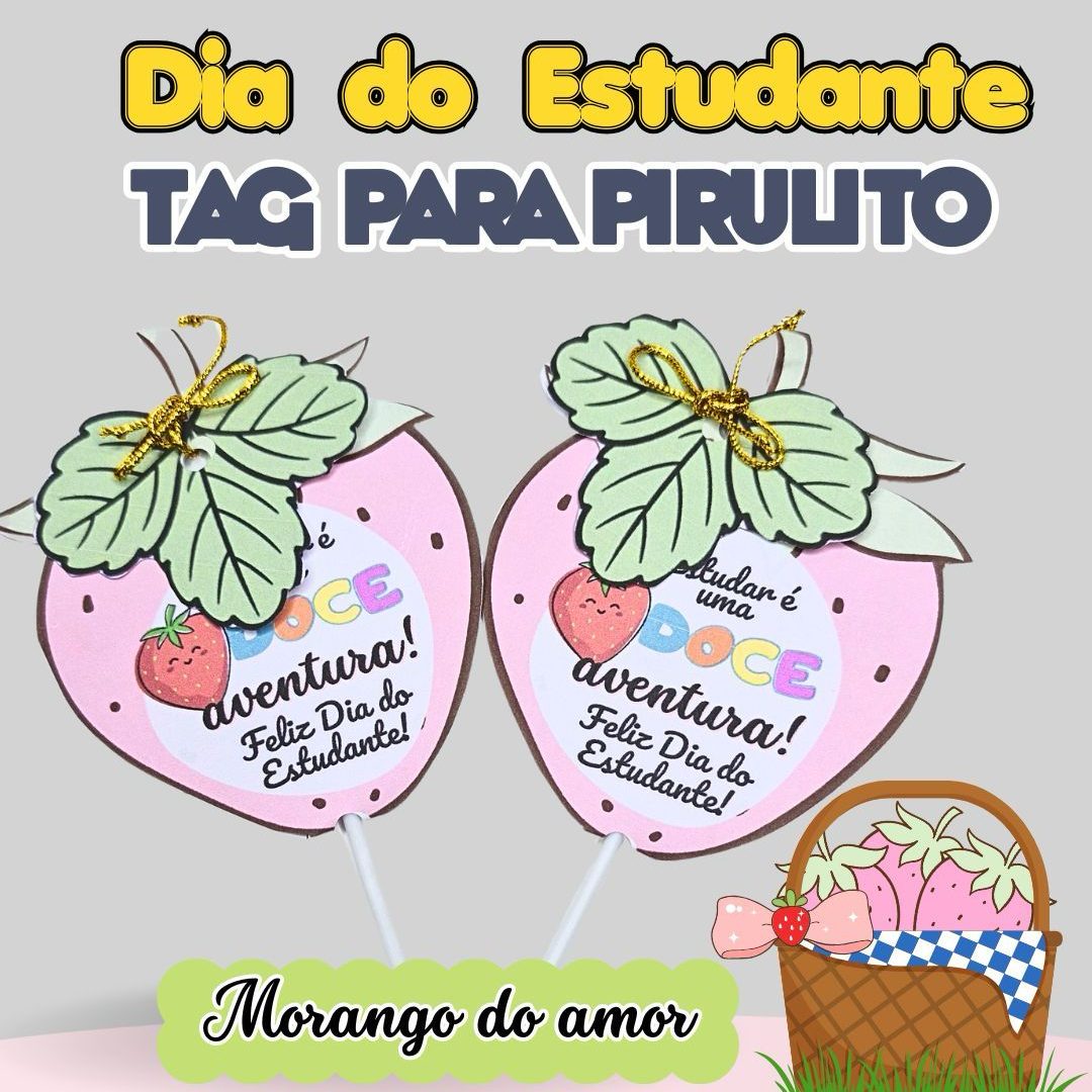 Tag para Pirulito Dia do Estudante