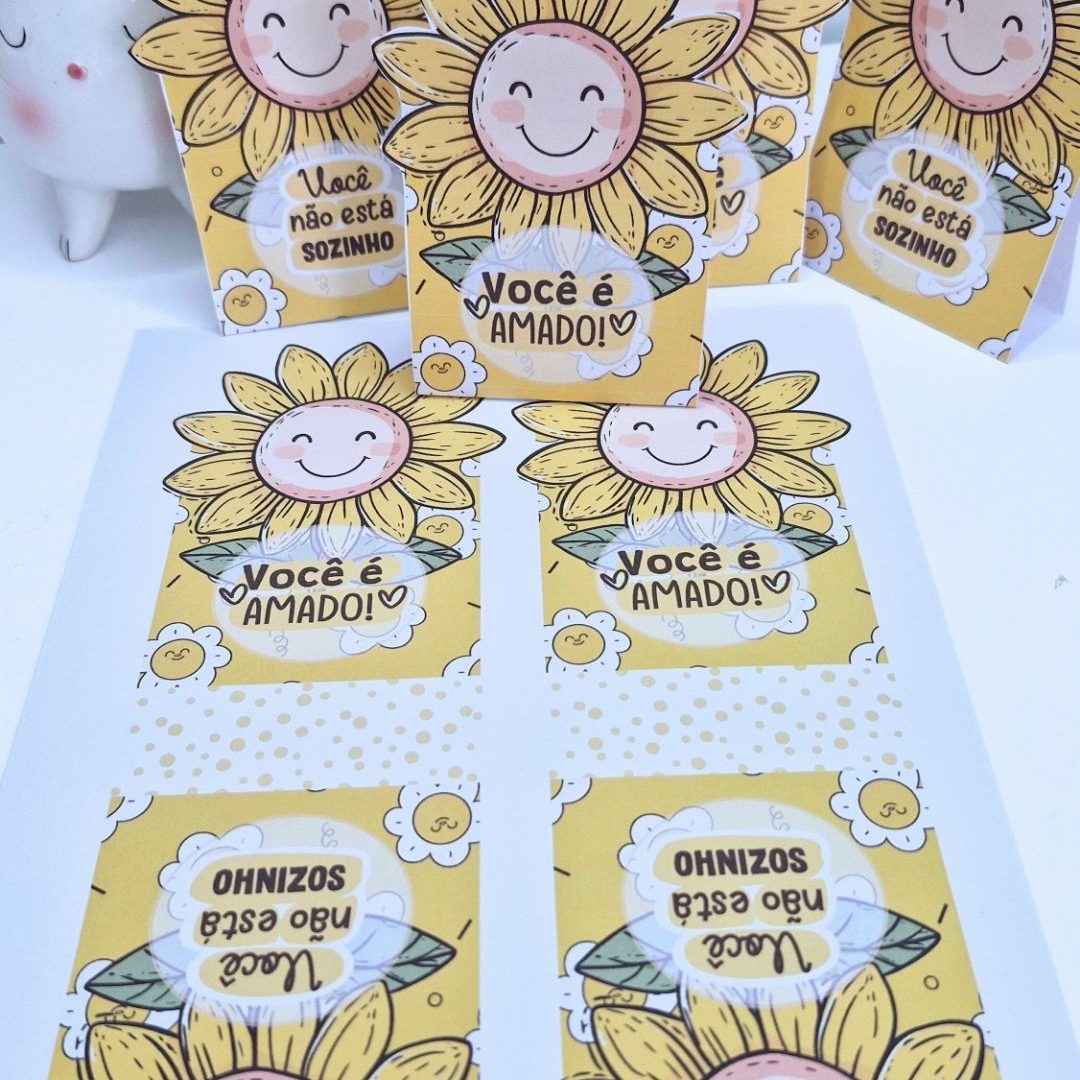 Cartão para Bombom Setembro Amarelo - Você é Amado