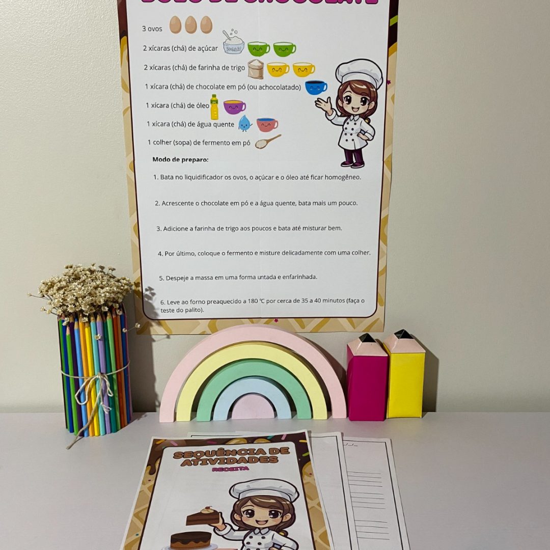 Cartaz Ampliado + Atividades – Receita de Bolo de Chocolate