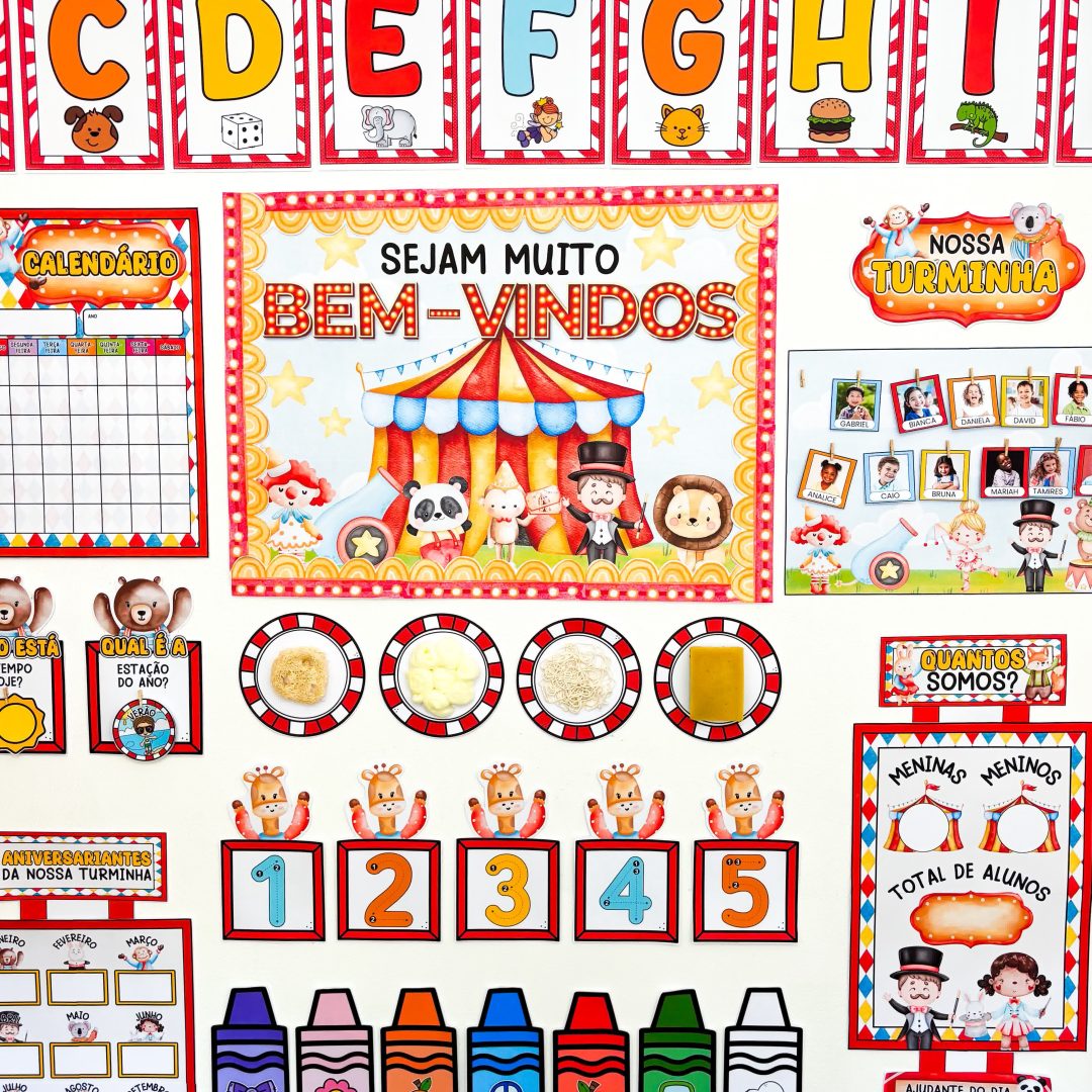 Kit Sala Circo Mágico dos Bichos