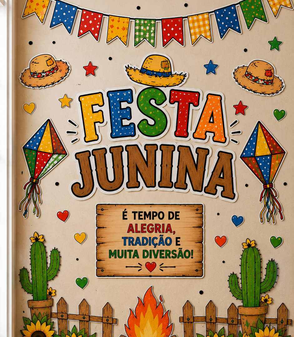 Painel e Plaquinha Fotos Festa Junina