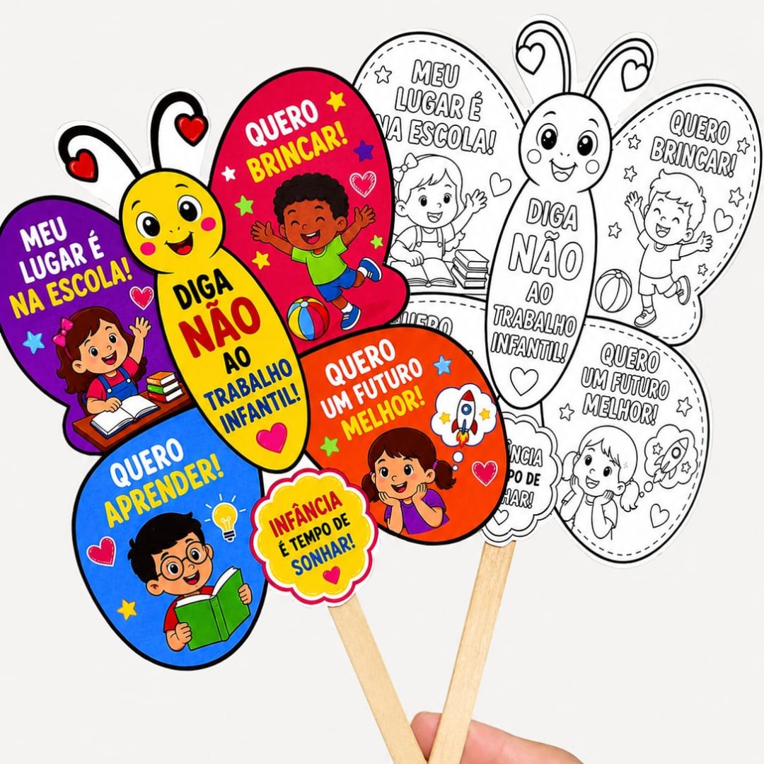 Cartões de Conscientização - Não ao Trabalho Infantil