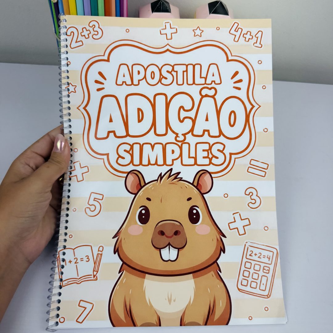 Apostila Adição Simples tema Capivara