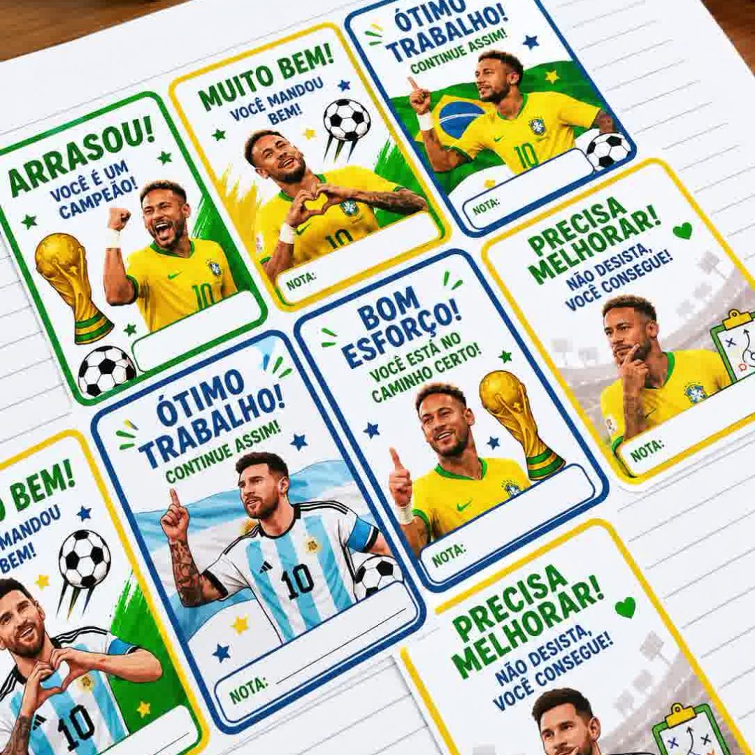 Figurinhas para Avaliação Tema Copa do Mundo